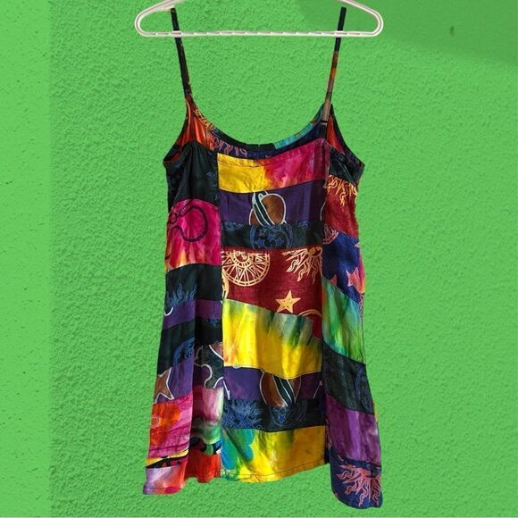 Vintage patchwork bright colourful micro mini dress - Picture 5 of 12